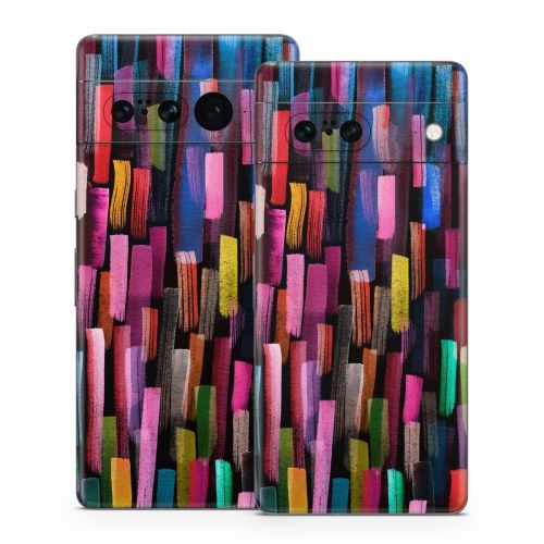 Colorful Brushstrokes Black Google Pixel 7 Series Skin