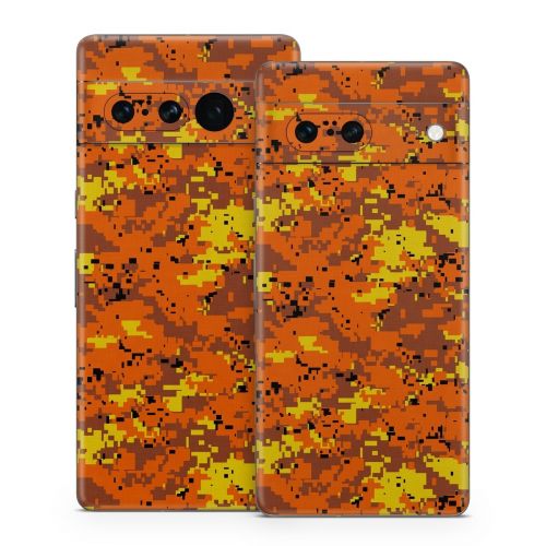 Digital Orange Camo Google Pixel 7 Series Skin