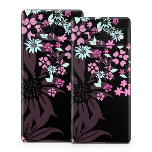 Dark Flowers Google Pixel 7 Series Skin