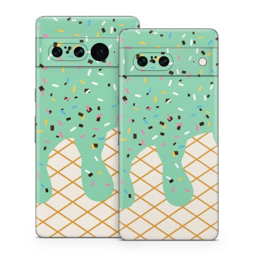 Mint Chocolate Chip Ice Cream Drip Google Pixel 7 Series Skin