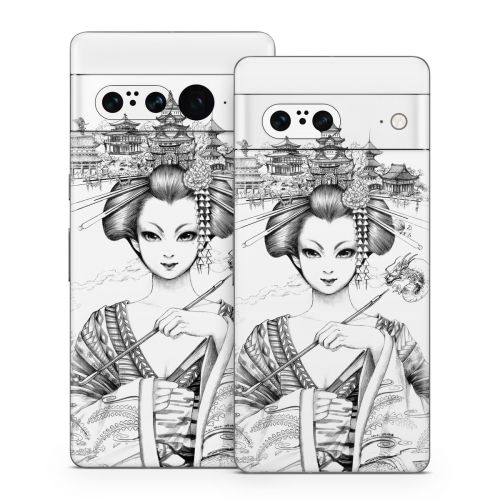 Geisha Sketch Google Pixel 7 Series Skin