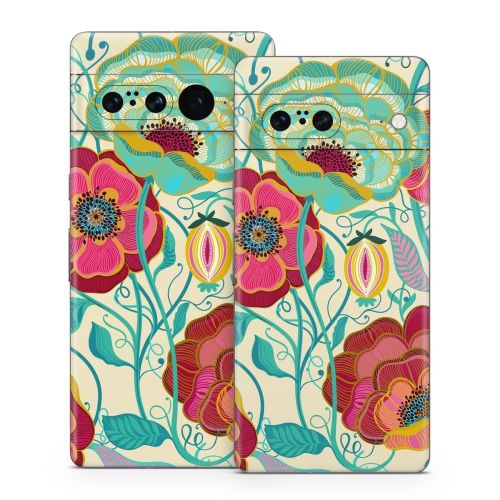 Golden Flowers Google Pixel 7 Series Skin