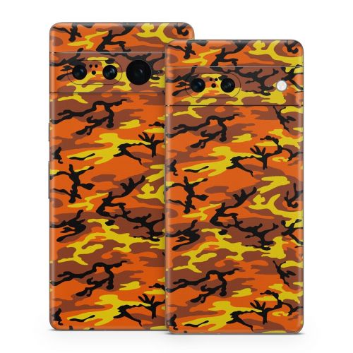 Orange Camo Google Pixel 7 Series Skin