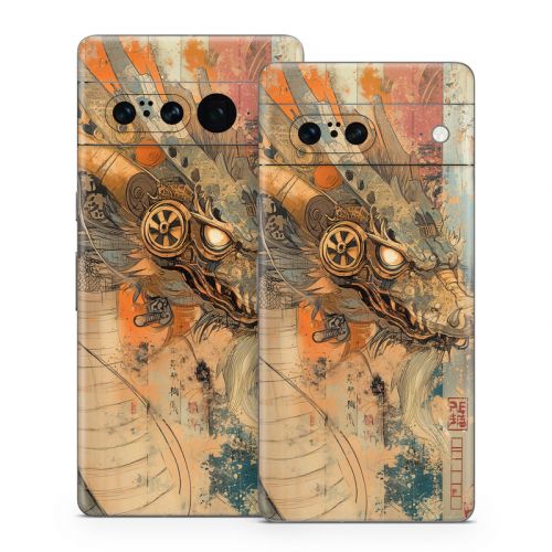 Orange Dragon Google Pixel 7 Series Skin