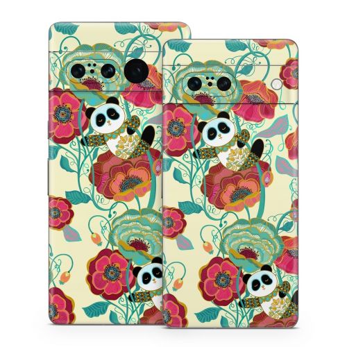 Panda Flowers Google Pixel 7 Series Skin