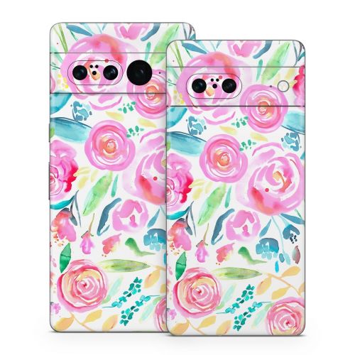 Watercolor Roses Google Pixel 7 Series Skin