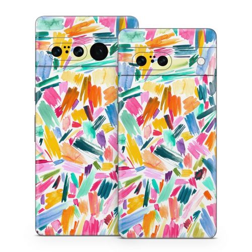 Watercolor Colorful Brushstrokes Google Pixel 7 Series Skin