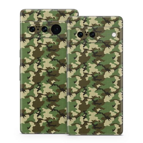Woodland Camo Google Pixel 7 Series Skin