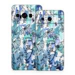 Blue Ink Floral Google Pixel 8 Series Skin
