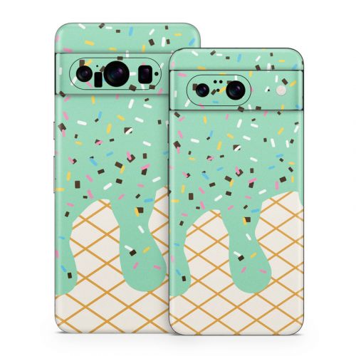 Mint Chocolate Chip Ice Cream Drip Google Pixel 8 Series Skin