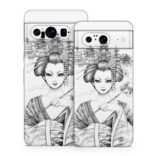 Geisha Sketch Google Pixel 8 Series Skin