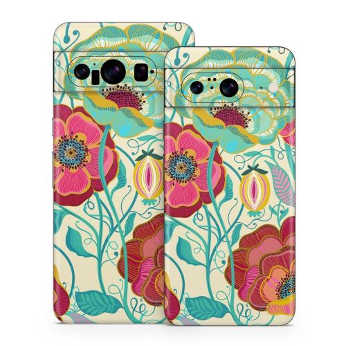 Golden Flowers Google Pixel 8 Series Skin