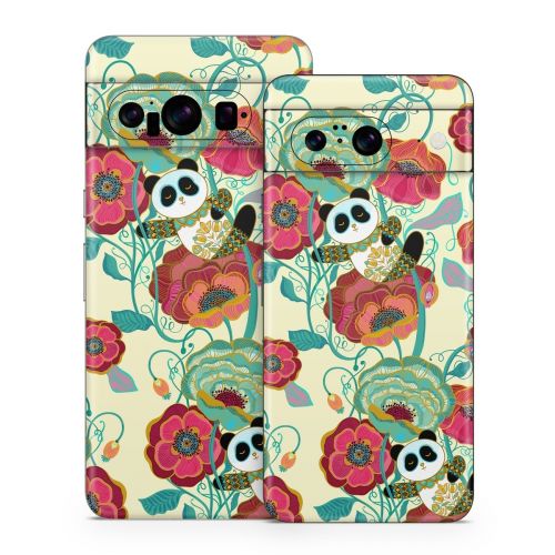 Panda Flowers Google Pixel 8 Series Skin