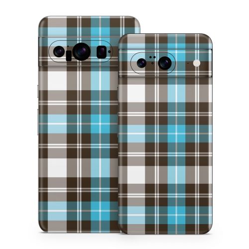 Turquoise Plaid Google Pixel 8 Series Skin