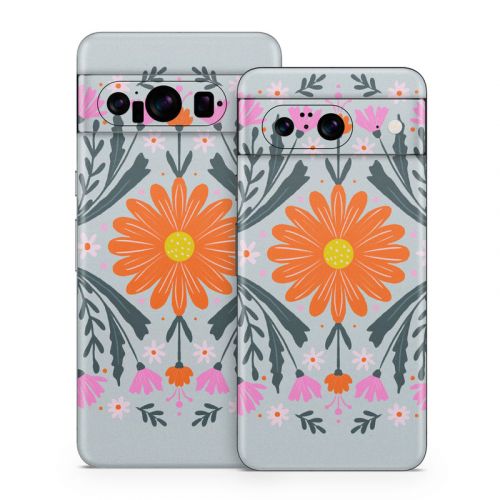 Pink and Orange Flowers Google Pixel 8 Series Skin