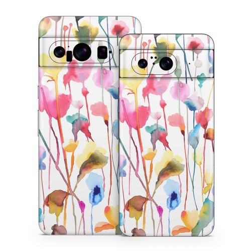 Watercolor Wild Flowers Google Pixel 8 Series Skin