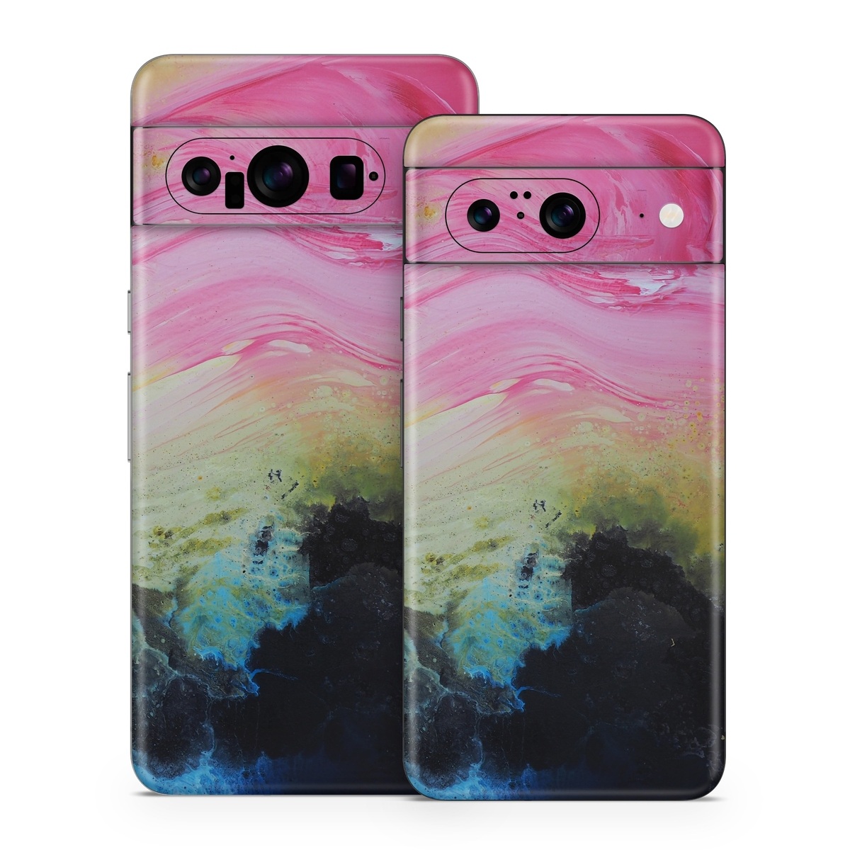 Google Pixel 8 Series Skin design of Painting, Modern art, Acrylic paint, Art, Pink, Watercolor paint, Visual arts, Paint, Artwork, Magenta, with pink, yellow, orange, blue, black, red colors