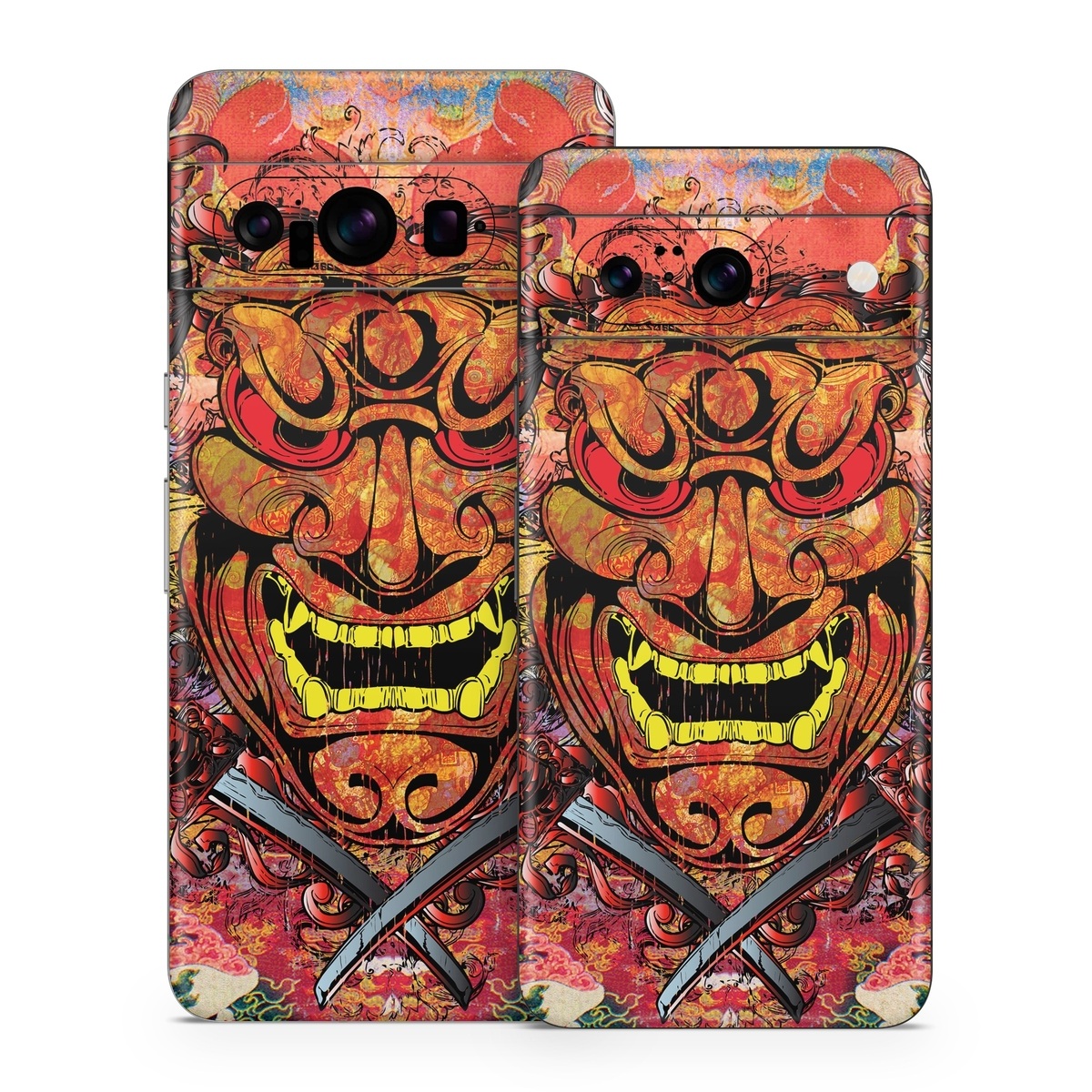 Google Pixel 8 Series Skin design of Art, Psychedelic art, Visual arts, Illustration, Fictional character, Demon, with red, orange, yellow colors
