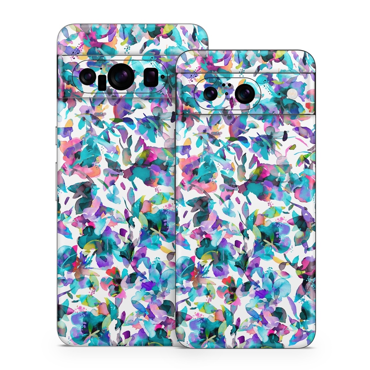 Google Pixel 8 Series Skin design of Pattern, Design, Textile, with white, blue, red, purple, pink, orange, yellow colors
