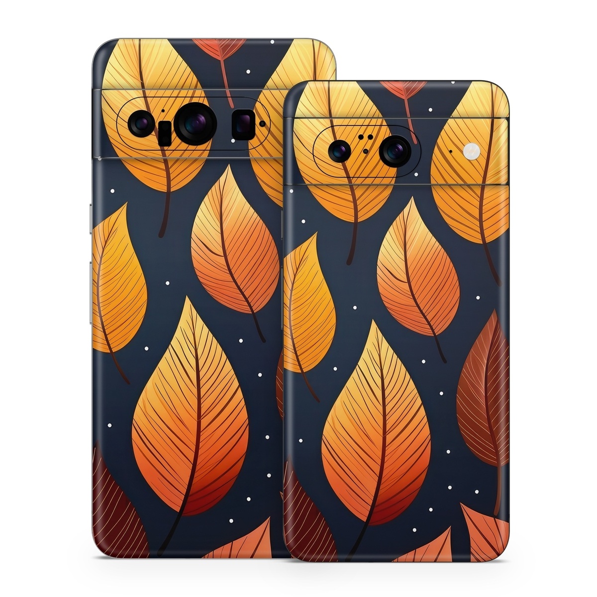 Google Pixel 8 Series Skin design of Amber, Orange, Lighting, Sunlight, Font, Art, Material property, Symmetry, Wood, Circle, with yellow, orange, black, white, red colors