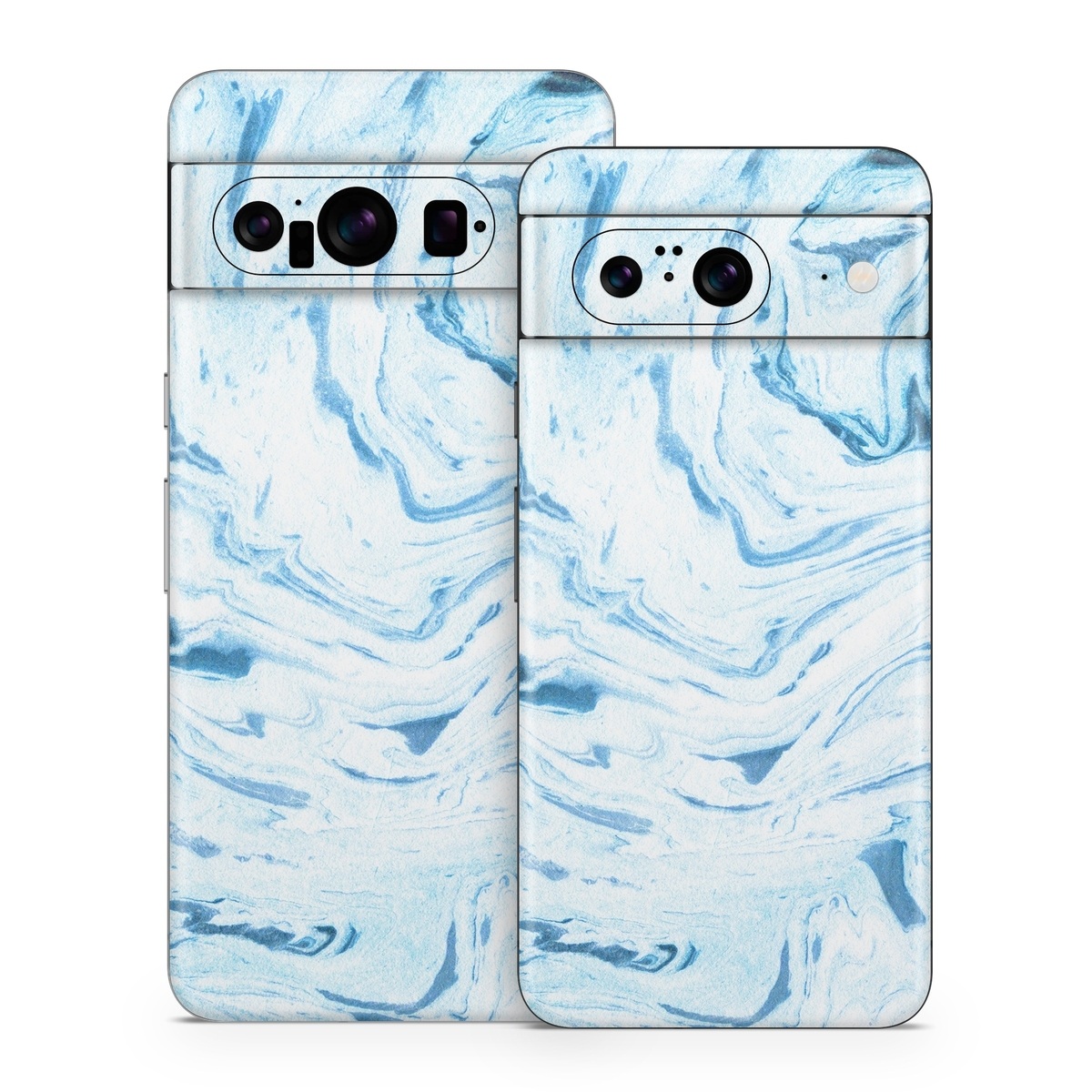 Google Pixel 8 Series Skin design of Water, Aqua, Wind wave, Drawing, Painting, Wave, Pattern, Art, with blue colors
