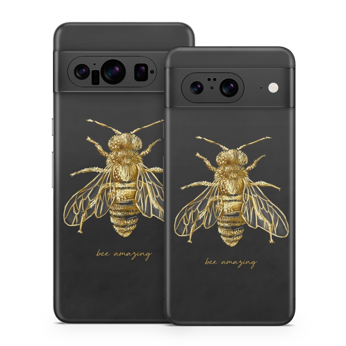 Google Pixel 8 Series Skin design of Insect, Invertebrate, Membrane-winged insect, Arthropod, Pest, Net-winged insects, Bee, Cicada, Macro photography, Pollinator, with black, yellow, white colors