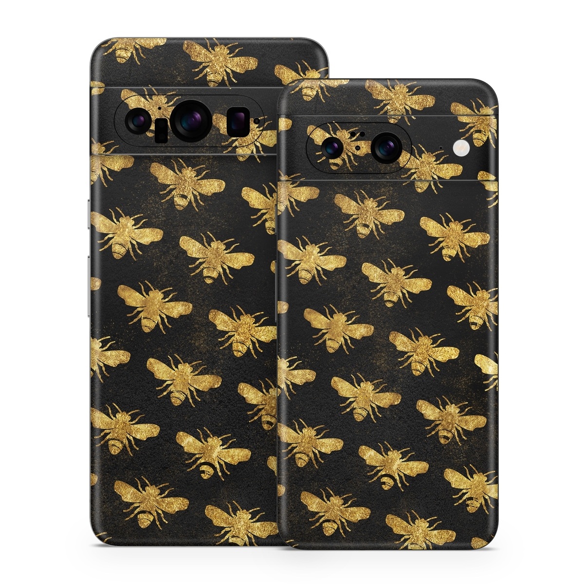Google Pixel 8 Series Skin design of Pattern, Yellow, Flower, Design, Plant, Wildflower, Textile, Metal, with black, yellow colors