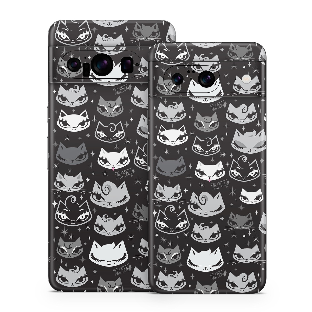 Google Pixel 8 Series Skin design of Pattern, Design, Headgear, Hat, Smile, Team, Crowd, with black, white, gray colors
