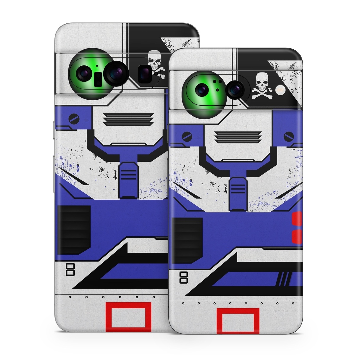 Google Pixel 8 Series Skin design of Floppy disk, Technology, Electric blue, Fictional character, with white, blue, black, gray colors