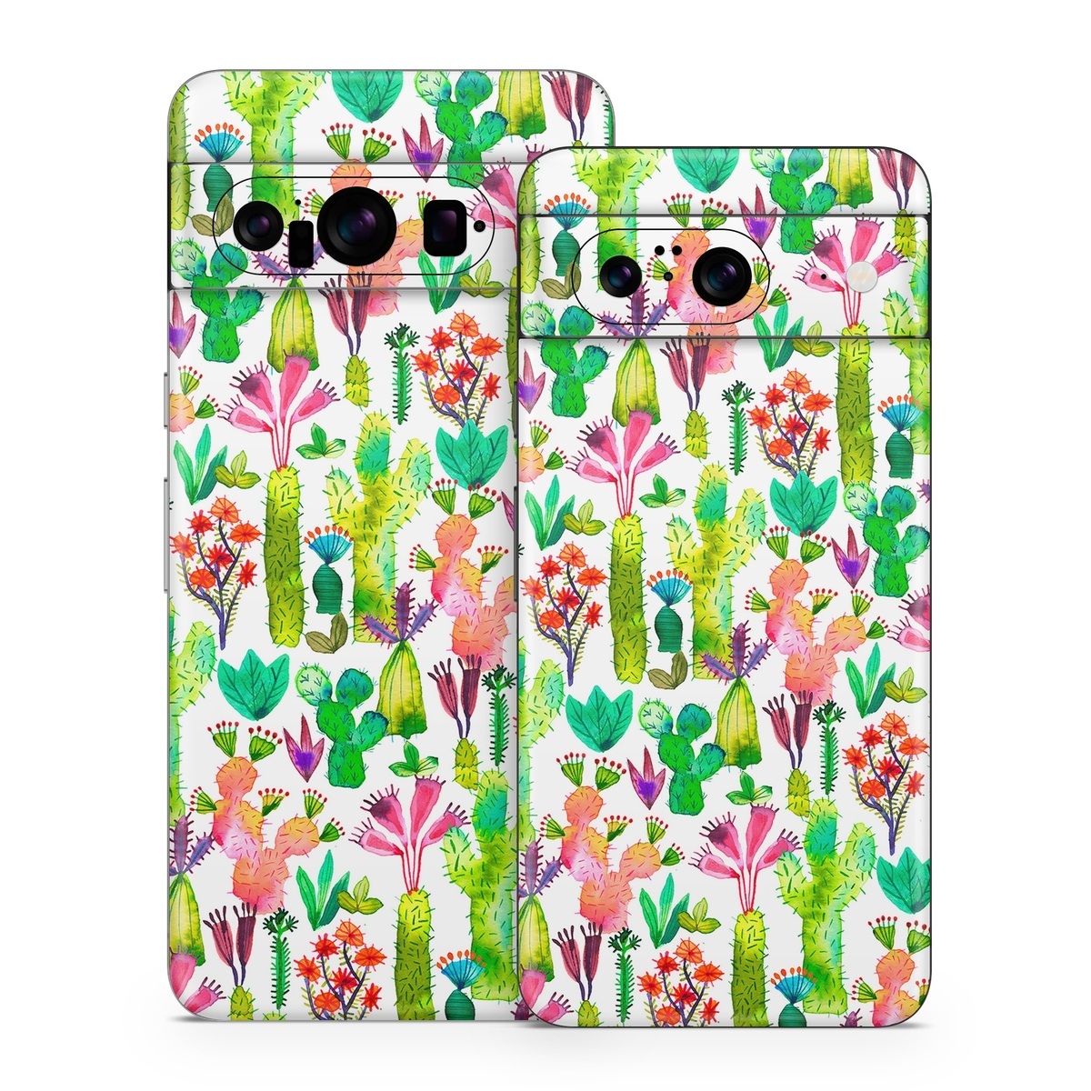 Google Pixel 8 Series Skin design of Pattern, Floral design, Plant, Wildflower, Wrapping paper, with white, green, red, purple, pink, black colors