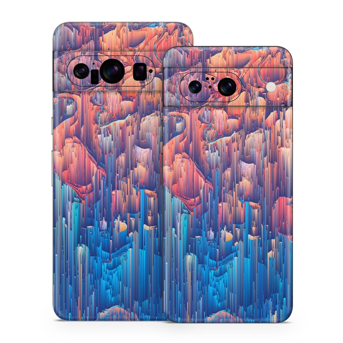 Google Pixel 8 Series Skin design of Blue, Turquoise, Formation, Sky, Design, City, Geology, Photography, Stock photography, Landscape, with blue, yellow, orange, red, pink colors