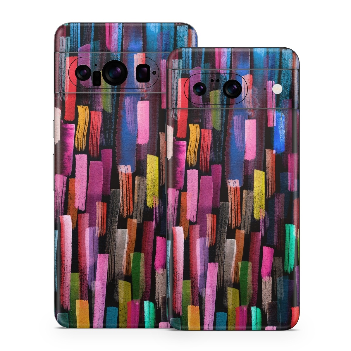 Google Pixel 8 Series Skin design of Colorfulness, Textile, Art, Wood, Line, Material property, Font, Pattern, Tints and shades, Magenta, with black, blue, green, red, pink, yellow, orange, white, gray colors