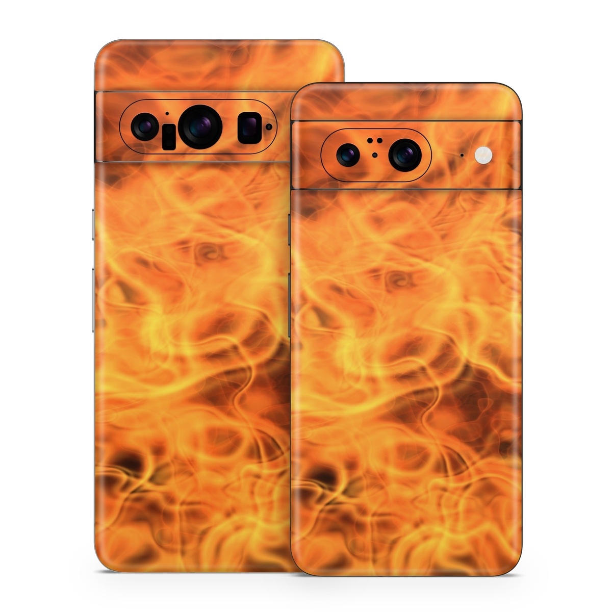Google Pixel 8 Series Skin design of Flame, Fire, Heat, Orange, with red, orange, black colors