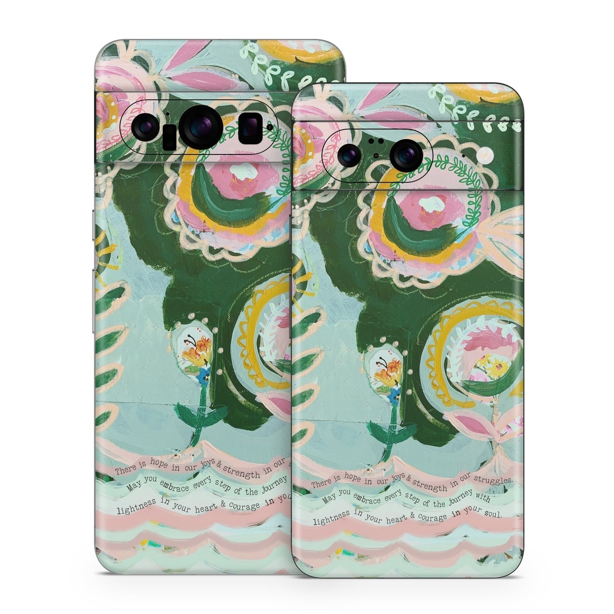 Google Pixel 8 Series Skin design of Textile, Art, Font, Creative arts, Pattern, Painting, Circle, Illustration, Motif, Drawing, with blue, green, pink, yellow, orange, black colors