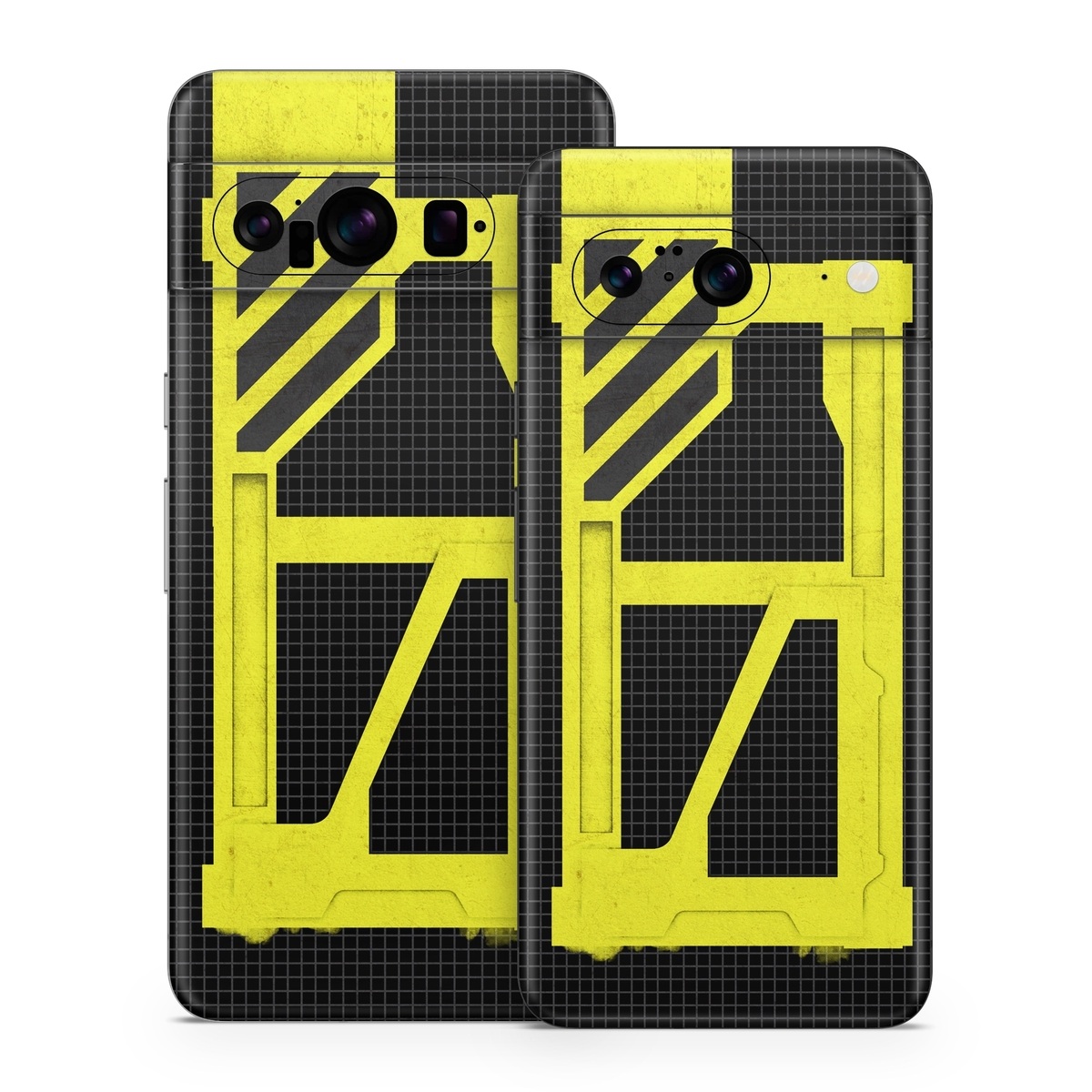 Google Pixel 8 Series Skin design of Yellow, Green, Font, Pattern, Graphic design, with black, yellow, gray, blue, green colors