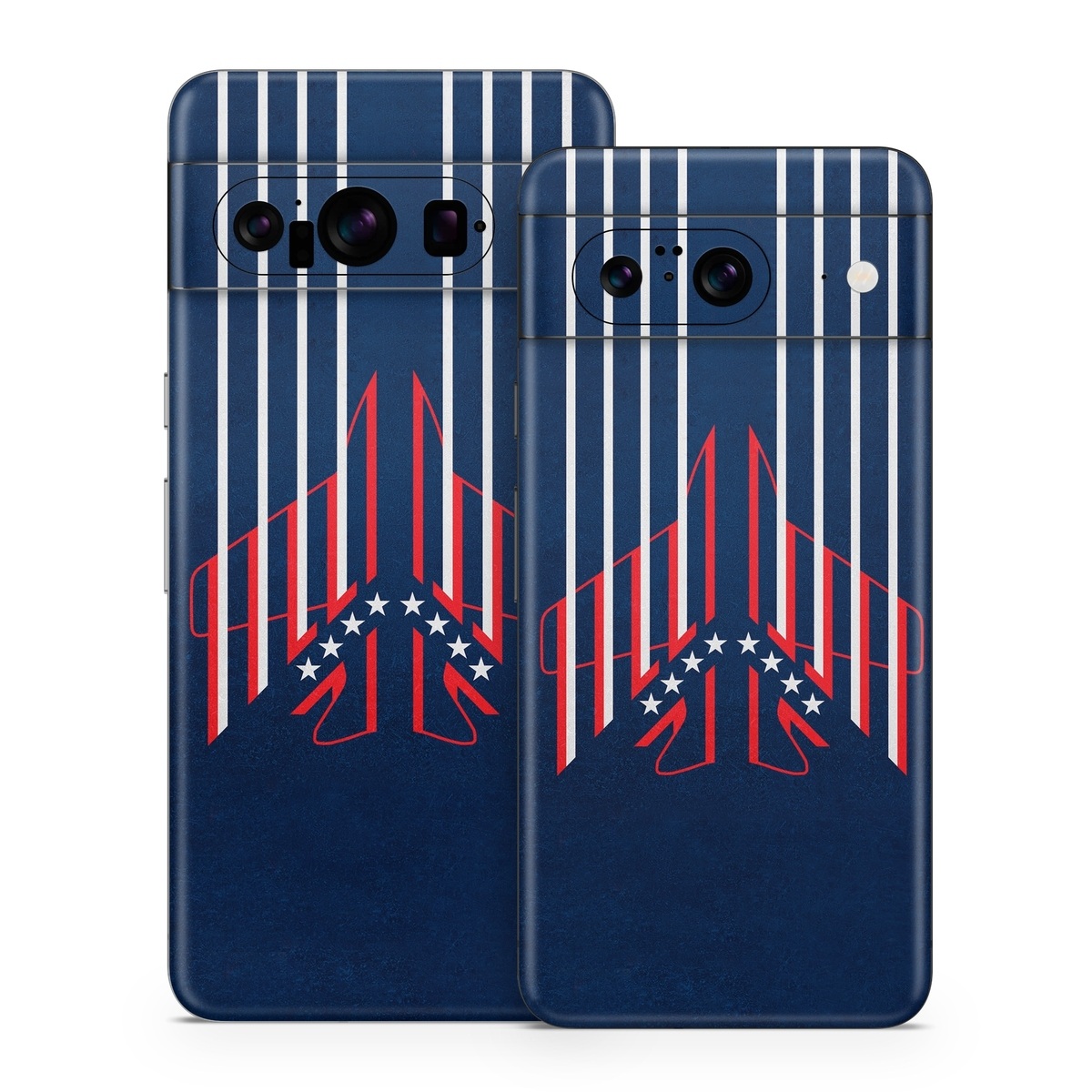 Google Pixel 8 Series Skin design of Sleeve, Font, Motor vehicle, T-shirt, Emblem, Poster, Electric blue, Symmetry, Symbol, Pattern, with blue, red, white colors