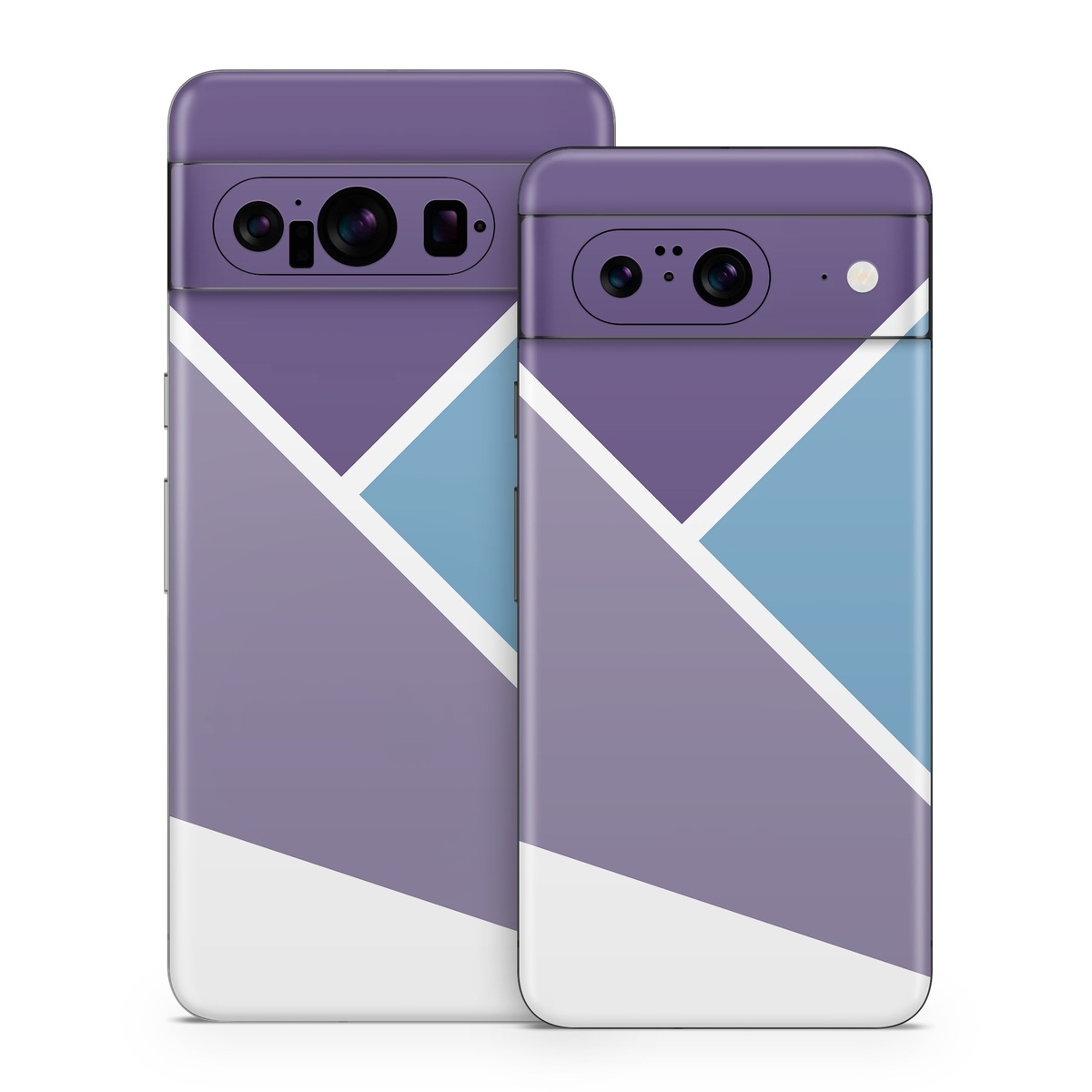 Google Pixel 8 Series Skin design of Violet, Purple, Turquoise, Line, Pattern, Design, Graphic design, Font, Triangle, Magenta, with white, blue, purple colors