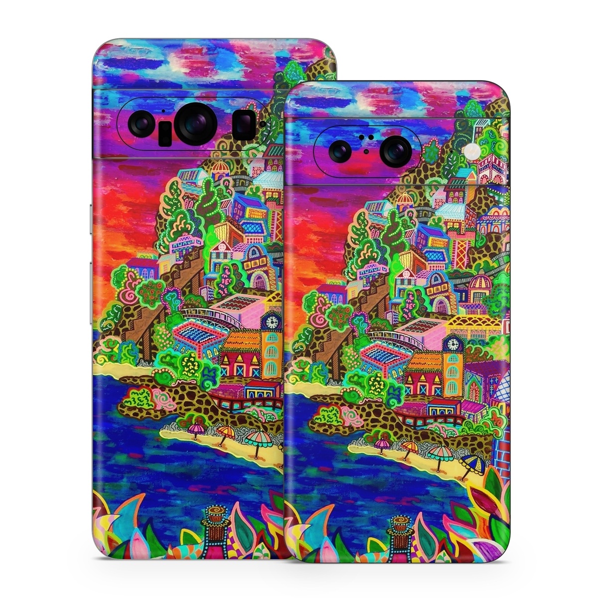 Google Pixel 8 Series Skin design of Art, Modern art, Visual arts, Painting, with red, blue, yellow, purple, white, green, orange colors