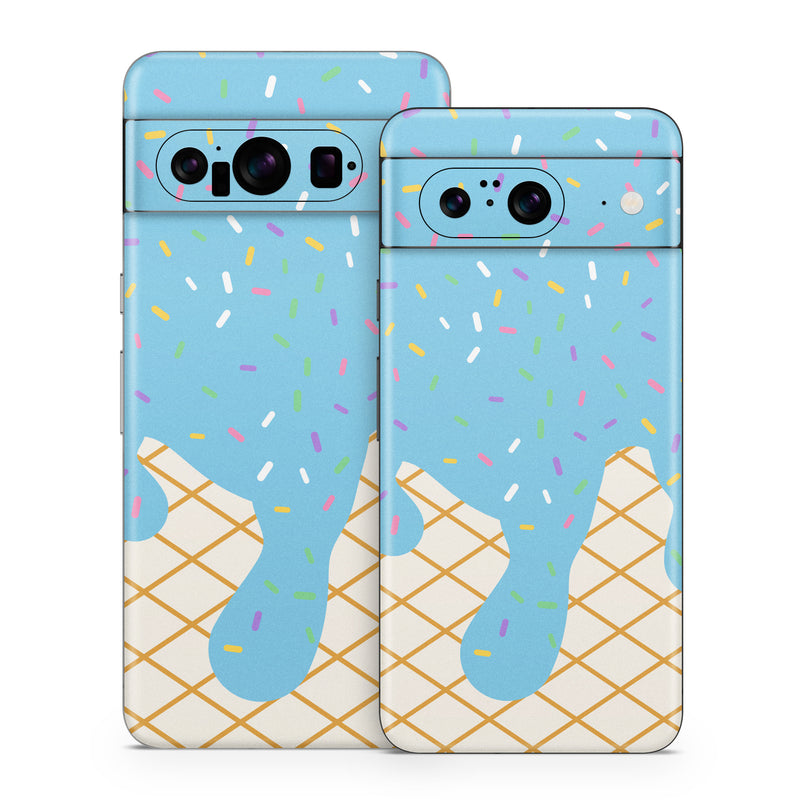 Google Pixel 8 Series Skin design, with white, brown, yellow, green, pink, orange, blue colors