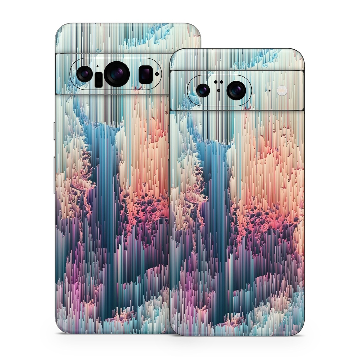Google Pixel 8 Series Skin design of Blue, Pink, Sky, Turquoise, Design, Rock, Textile, Photography, Cloud, Winter, with white, blue, purple, pink, red colors