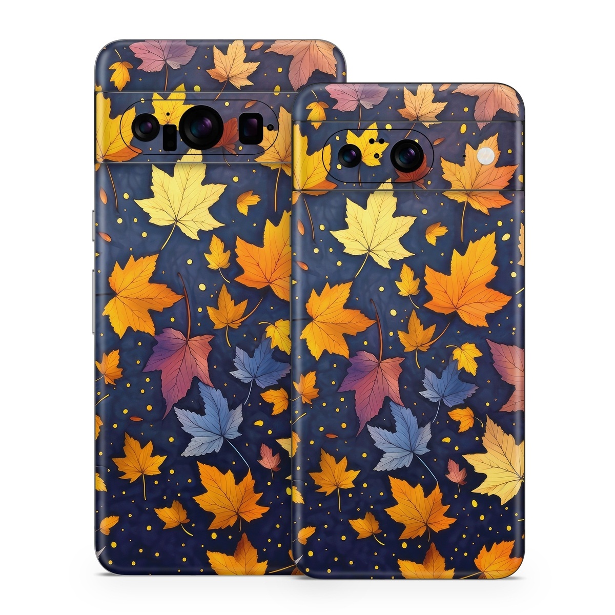 Google Pixel 8 Series Skin design of Orange, Line, Pattern, Electric blue, Symmetry, Groundcover, Flowering plant, Design, Flower, Art, with yellow, orange, red, black, blue, purple colors