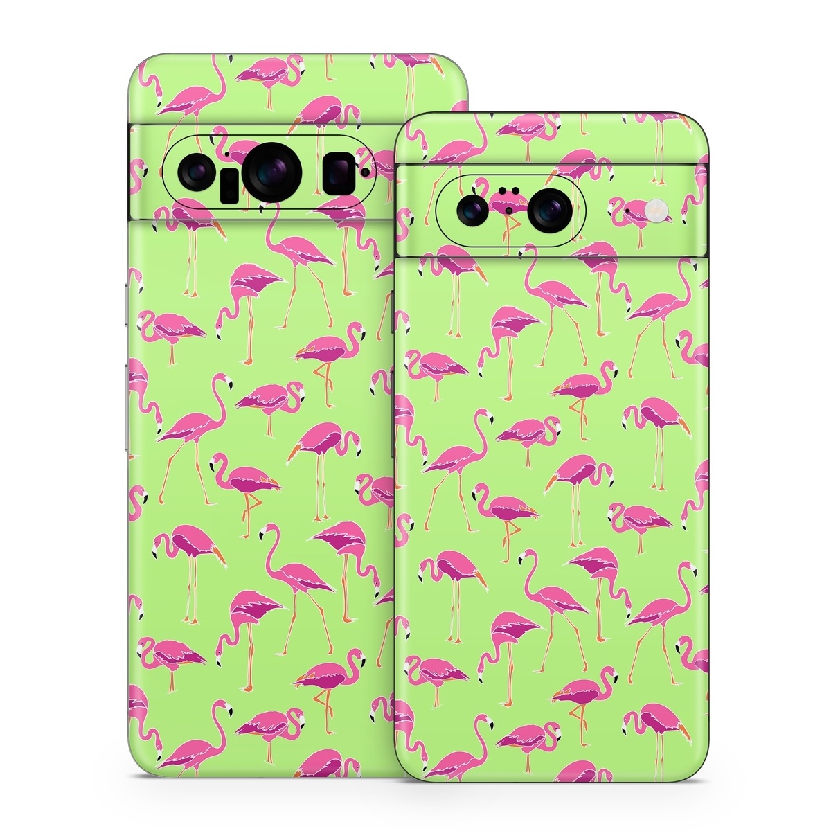 Google Pixel 8 Series Skin design of Pink, Green, Red, Pattern, Wrapping paper, Textile, Design, Flamingo, Line, with pink, green colors