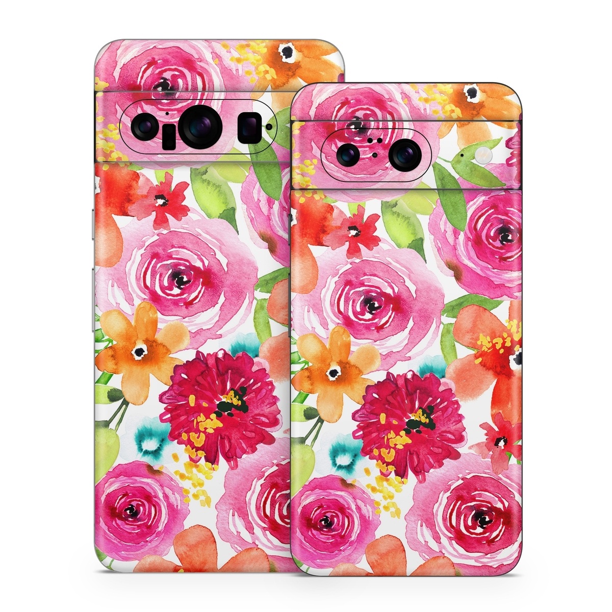 Google Pixel 8 Series Skin design of Flower, Cut flowers, Floral design, Plant, Pink, Bouquet, Petal, Flower Arranging, Artificial flower, Clip art, with pink, red, green, orange, yellow, blue, white colors