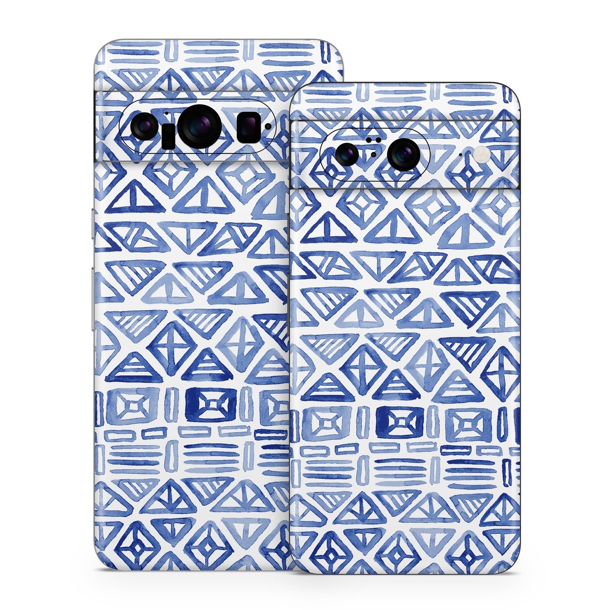 Google Pixel 8 Series Skin design of Pattern, Line, Design, Symmetry, Visual arts, Parallel, with white, blue colors