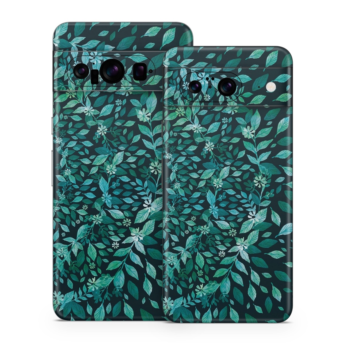 Google Pixel 8 Series Skin design of Green, Aqua, Organism, Turquoise, Natural environment, Teal, Marine biology, Water, Leaf, Plant, with black, green, white colors