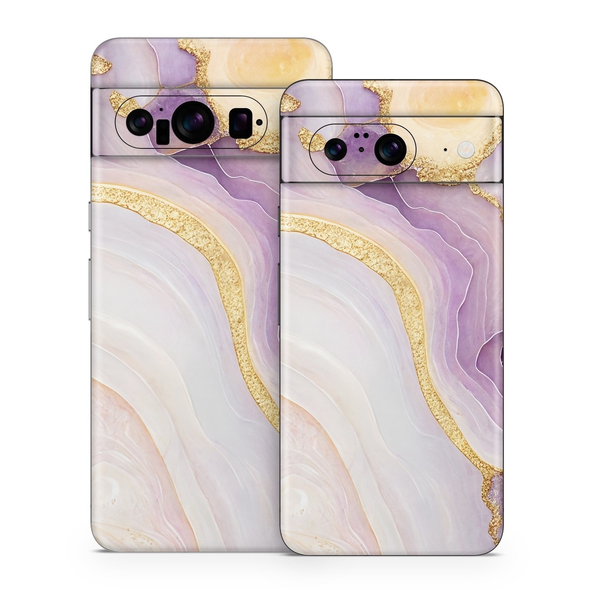 Google Pixel 8 Series Skin design of Purple, Dishware, Violet, Art, Pattern, Serveware, Painting, Metal, Circle, Ceiling, with purple, white, yellow, orange colors