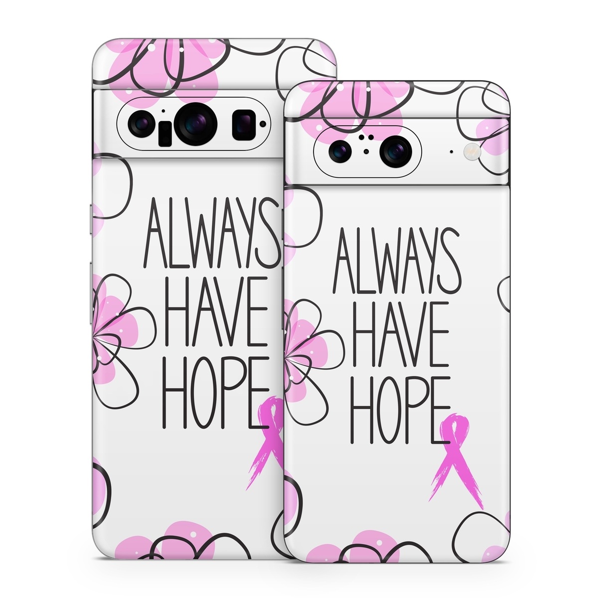 Google Pixel 8 Series Skin design of Pink, Purple, Text, Petal, Line, Magenta, Leaf, Design, Pattern, Plant, with white, gray, pink, black, purple colors