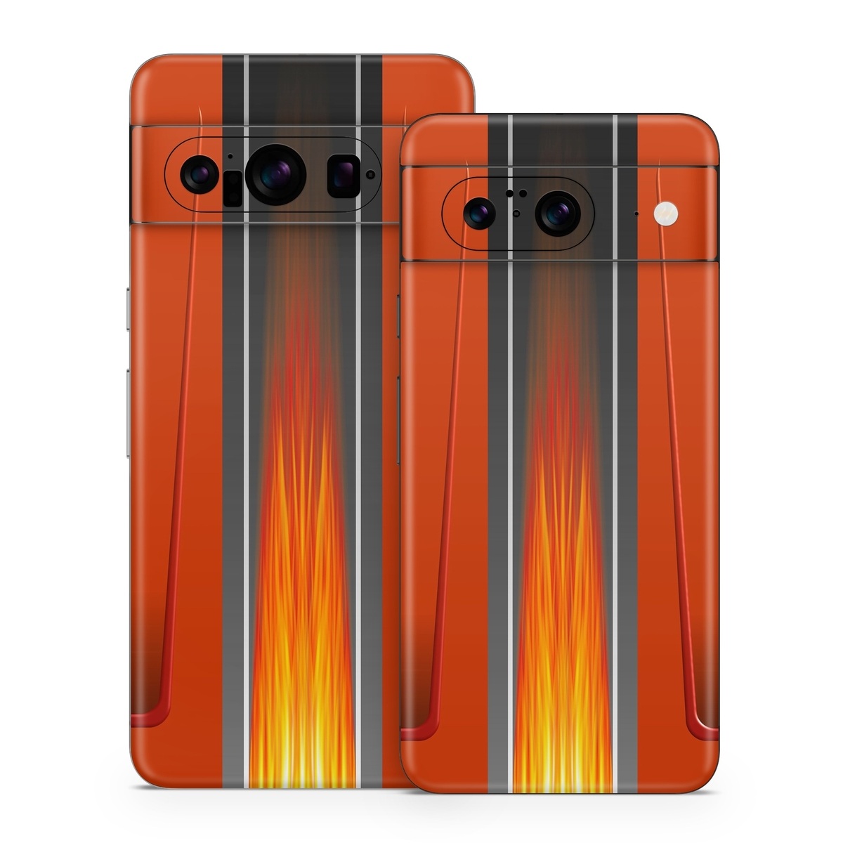 Google Pixel 8 Series Skin design of Orange, Red, Line, Material property, Rectangle, Automotive lighting, with red, black, orange, gray colors