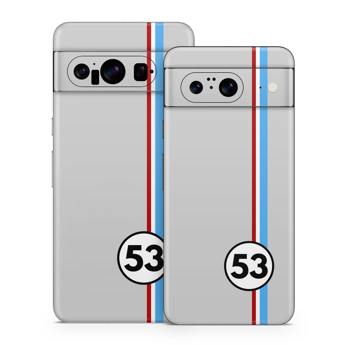 Google Pixel 8 Series Skin design of Line, Sign, Games, with gray, blue, red, white, black colors