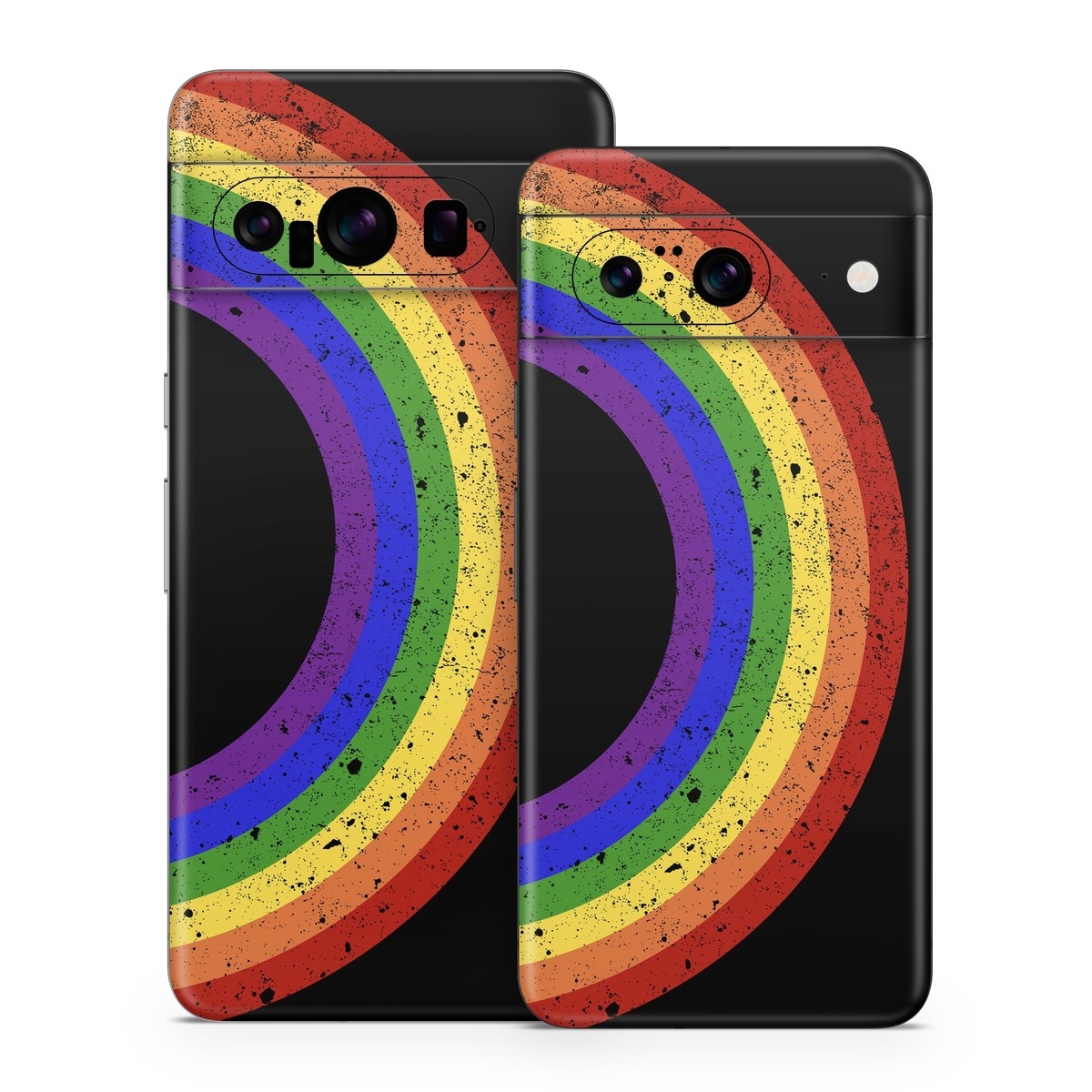 Google Pixel 8 Series Skin design of Colorfulness, Circle, Graphics, Art, with black, blue, purple, green, yellow, orange, red colors